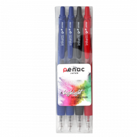 Set 4 pixuri cu gel PENAC Inketti 0.7mm - culori (2 x blue, 1 x black, red)