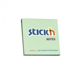 Notes autoadeziv 76 x  76 mm, 100 file, Stick'n - verde pastel
