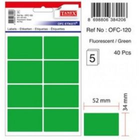 Etichete color autoadezive,  8/A4, 99.1 x 67.7mm, 25 coli/top, TANEX - verde fluorescent