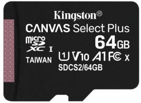 Card de memorie MicroSD Kingston, 64GB, Select Plus, Clasa 10 UHS-I Performance