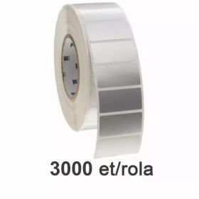 Role etichete de plastic ZINTA argintii 38x25 mm, 3000 et./rola