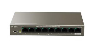IP-COM 9-Port Fast Unmanaged Switch With 8-Port PoE, F1109P-8-102W, interface: 8 10/100M Base-T ports(Data/Power), 1 10/100M Base-T ports (Data), Exchange Capacity: 1.8 Gbps, Packet forwarding rate: 1.34Mpps, Port 1-8 support IEEE802.3at/af PoE standard,