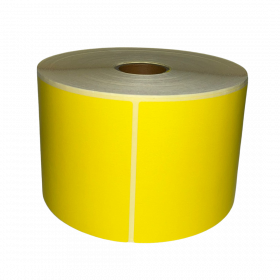 Etichete termice autoadezive, 100 x 150mm, 1000 etichete/rola, Optima - galben pastel