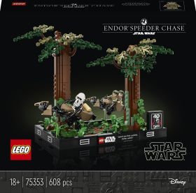 Lego Star Wars Diorama De Urmarire Cu Speederul Pe Endor 75353