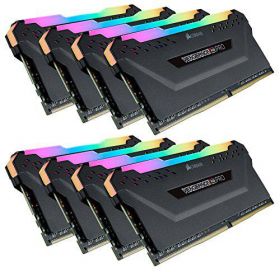 Memorie RAM DIMM Corsair Vengeance RGB PRO 128GB (8 x 16GB), DDR4 DRAM 3200MHz, CL16, 1.35V, black RGB LED