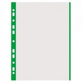 Folie protectie transparenta, cu margine color, 40 microni, 100 folii/set, DONAU - margine verde
