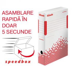 Cutie depozitare si arhivare ESSELTE Speedbox, carton, 80 mm, alb
