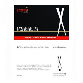 Card RFID TK4100 overlay, 125KHz, CR80, personalizat fata-verso Fidelity Card Chopsticks