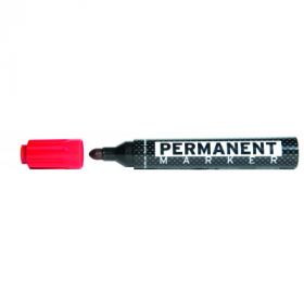 Permanent marker, varf rotund, corp plastic, MOLIN - rosu