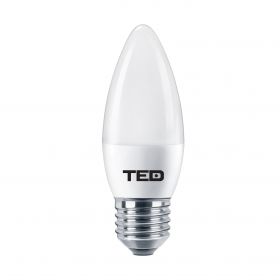 Bec LED lumanare E27 230V 7W 6400K C37 530lm TED001214