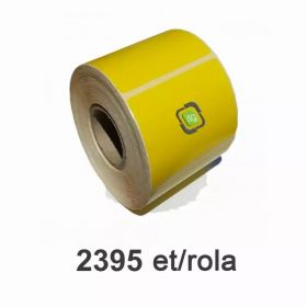 Role etichete semilucioase ZINTA galbene - fluorescent 60x60mm, 2395 et./rola