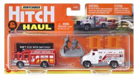 Matchbox Hitch&Haul Set 2 Vehicule Mbx Fire Rescue Hazard Squad Mbx Ambulance Scara 1:64