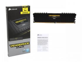 Memorie RAM DIMM Corsair Vengeance LPX 8GB (1x8GB), DDR4 2400MHz, CL14, 1.2V, black, XMP 2.0