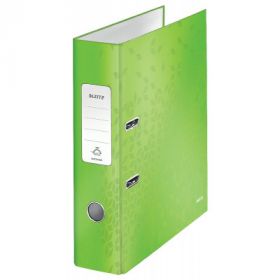 Biblioraft LEITZ 180 WOW, carton laminat, A4, 80 mm, verde