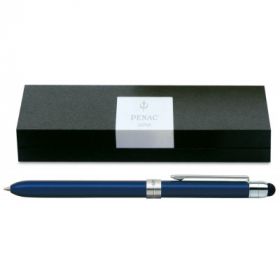 Pix multifunctional de lux PENAC Slim Touch, in cutie cadou, corp bleumarin - accesorii argintii