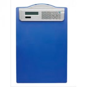 Clipboard simplu A4, din plastic rigid, cu calculator, ALCO - albastru