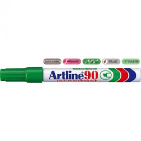 Permanent marker ARTLINE  90, corp metalic, varf tesit 2.0-5.0mm - verde