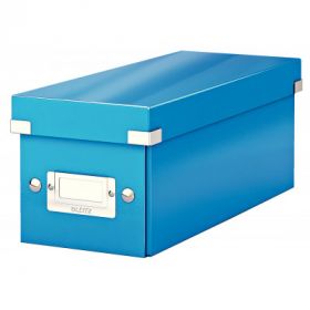 Cutie depozitare LEITZ WOW Click & Store, carton laminat, pentru CD-uri, albastru