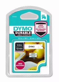 Banda Dymo D1 Durable DY1978364 12 mm, negru/alb
