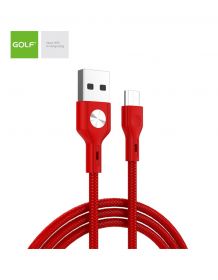 Cablu USB la micro USB Golf CD Leather 3A ROSU GC-60m - PM1
