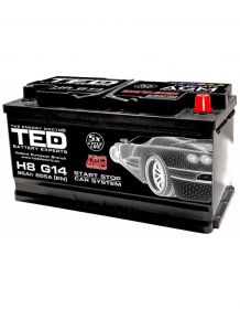Acumulator auto 12V 96A dimensiune 353mm x 175mm x h190mm 855A AGM Start-Stop TED Automotive TED003836