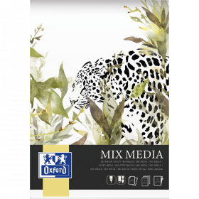 Bloc desen OXFORD Mixed Media, A3, 25 file - 225g/mp, coperta carton - design leopard