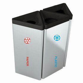 Set 3 cosuri de gunoi pentru colectare selectiva, forma triunghi - 3x54 litri