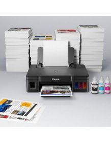 Imprimanta inkjet color Canon Pixma G1411, dimensiune A4, viteza 8,8ipm alb-negru, 5ipm color, rezolutie printare 4800x1200 dpi, imprimare fara margini, alimentare hartie 100 coli, interfata: USB Hi-Speed, consumabile: GI-490 (PGBK), GI-490 (C), GI-490 (M
