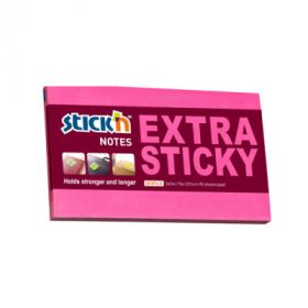 Notes autoadeziv extra-sticky 76 x 127mm, 90 file, Stick'n - magenta neon