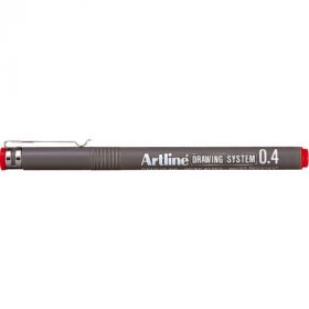 Marker pentru desen tehnic ARTLINE, varf fetru 0.4mm - rosu