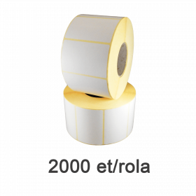 Rola etichete plastic albe ZINTA 111x70mm, 2000 et./rola, perfor