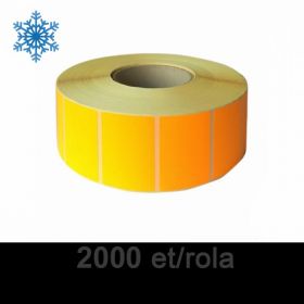 Role etichete semilucioase ZINTA 100x70mm, pentru congelate, portocalii, 2000 et./rola