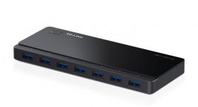 Hub USB TP-Link, UH700, 7 porturi, USB 3.0, adapter 12 V, negru