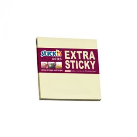 Notes autoadeziv extra-sticky 76 x  76mm, 90 file, Stick'n - galben pastel