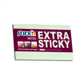 Notes autoadeziv extra-sticky 76 x 127mm, 90 file, Stick'n - verde pastel