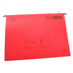 Dosar suspendabil cu eticheta, bagheta metalica, carton 330g/mp, ELBA Verticflex Ultimate - rosu