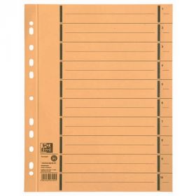 Separatoare carton manila 250g/mp, 300 x 240mm, 100/set, OXFORD - galben
