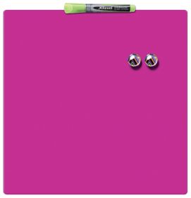 Tabla NOBO patrata, plastic, 36x36 cm, magnetica, include marker si magneti, roz
