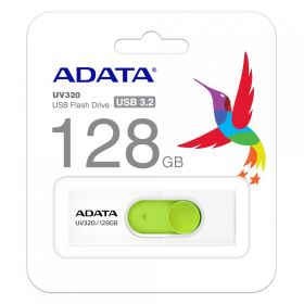 USB Flash Drive ADATA UV320 128GB, USB 3.1, Alb/Verde, Retail