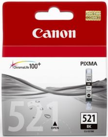 Cartus cerneala Canon CLI-521BK, black, 9ml / 665 pagini, pentru Canon MX860, Pixma IP3600, Pixma IP4600, Pixma IP4700, Pixma MP540, Pixma MP550, Pixma MP560, Pixma MP620, Pixma MP630, Pixma MP640, Pixma MP980, Pixma MP990, Pixma MX870.