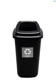 Cos plastic reciclare selectiva, capacitate 90l, PLAFOR Sort - negru cu capac negru - altele