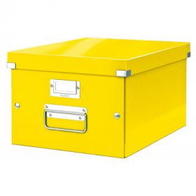Cutie depozitare LEITZ WOW Click & Store, carton laminat, medie, galben