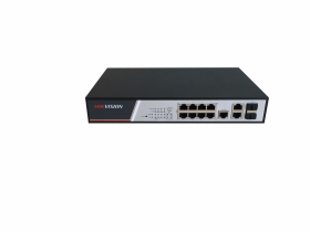Switch 8 porturi POE Hikvision DS-3E2310P, L2, Full Managed, 8 x 10/100 Mbps PoE ports and 2 x 10/100/1000 Mbps combo uplink ports, buget PoE 125W, Switching Capacity 10 Gbps, network management: telnet, SSH2.0, Web, SNMP v1/v2/v3, TFTP, RMON, L2 feature: