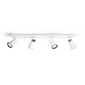 Spot LED luminos Philips myliving Paisley, 4x GU10, 5.5W, 230V, IP20, culoare alb, material metal, forma dreptunghi, tip orientabil