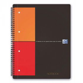 Caiet cu spirala A4+, OXFORD Int. Notebook, 80 file-80g/mp, Scribzee, coperta carton rigid -mate