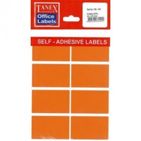 Etichete color autoadezive,  8/A4, 99.1 x 67.7mm, 25 coli/top, TANEX - orange fluorescent