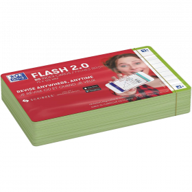 OXFORD Flash Cards 2.0, 80 flash cards/set, A7(75 x 125mm), Scribzee-dict-margine verde