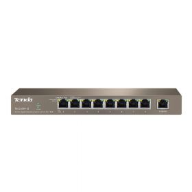 Tenda 9-Port Gigabit Desktop Switch with 8-Port PoE, TEG1009P-EI; IEEE 802.3, IEEE 802.3u, IEEE 802.3x,IEEE 802.3af, IEEE 802.3at; Support IEEE802.3x flow control (half/full duplex); 8* 10/100/1000BASE-TX PoE port; 1* 10/100/1000BASE-TX uplink port; Backp