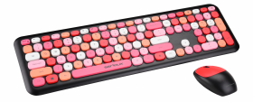 Kit tastatura + mouse Serioux Colourful 9920RD, wireless 2.4GHz, US layout, multimedia,rosu