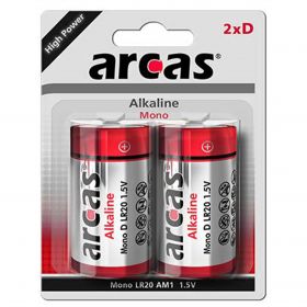 Arcas  baterie alcalina High Power D (LR20) Blister 2buc